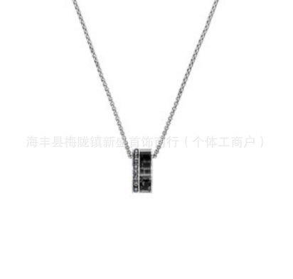 ブラック転写ビーズネックレス