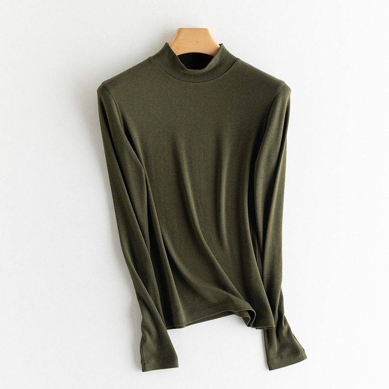 ハーフタートルネック オリーブグリーン