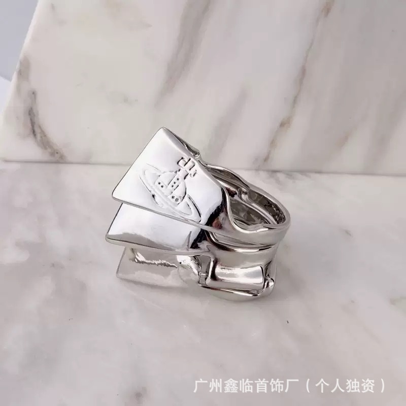 三層アーマーリング（ホワイトゴールド）