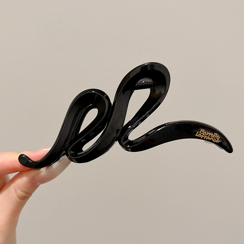 1#光沢のある黒の波状の金文字、髪の長さ約13.5cm