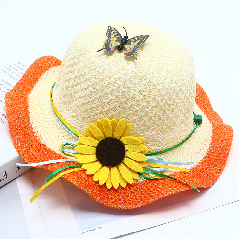 波の太陽の花オレンジ色