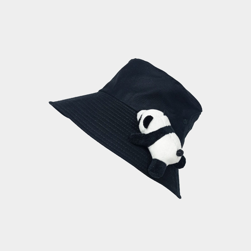 黒漁師帽 + つばパンダ