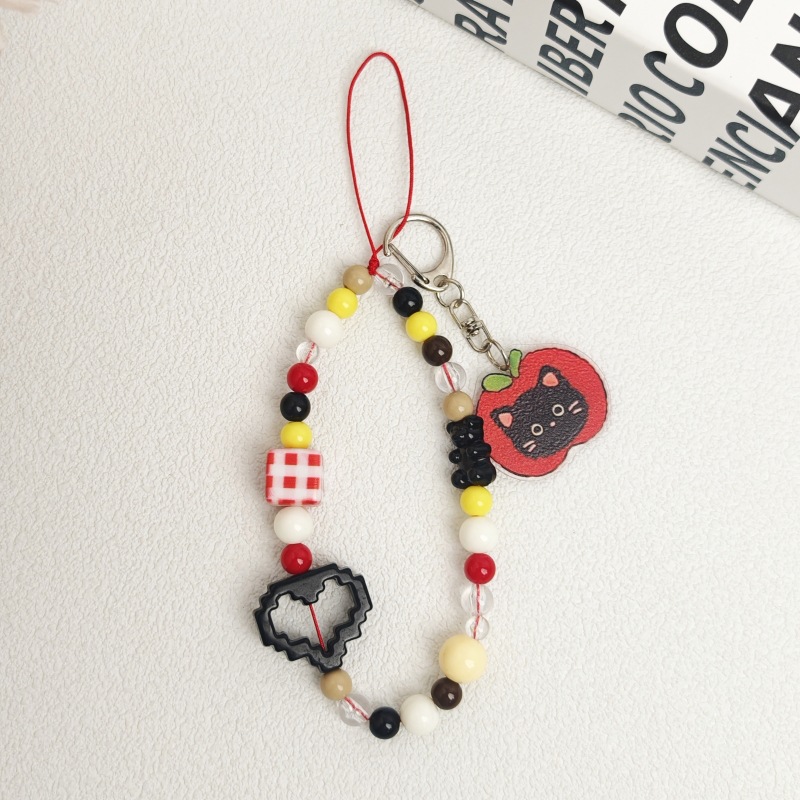 レッドスクエアホロウラブチェーン+タグ