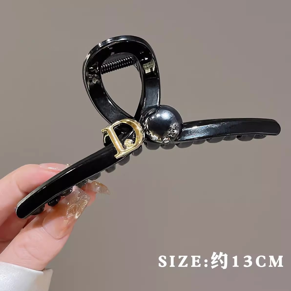 ブライトブラッククロスDブラックビーズ(13cm)