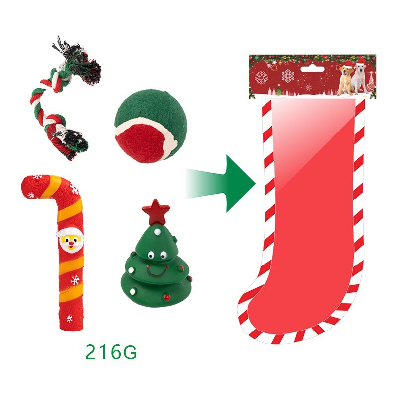 7号ギフトバッグセット【テニスかじりひも杖クリスマスツリー】
