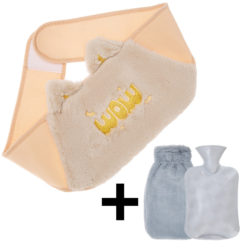 ベージュラビットファーWキャットベルト+グレーラビットファーバッグ+グレーウォーターバッグ