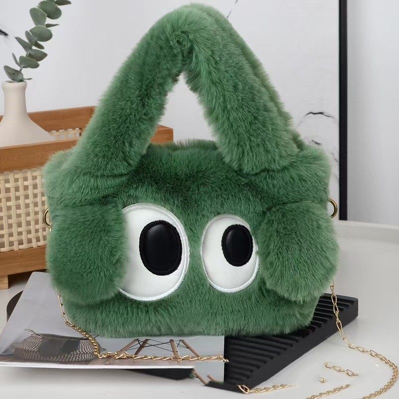 ビッグアイバッグ グリーン 26×25cm（ショルダーチェーンなし）