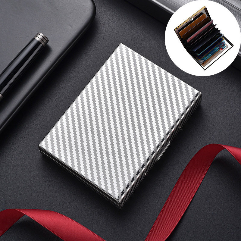 カーボンファイバーパターンシルバー6カード