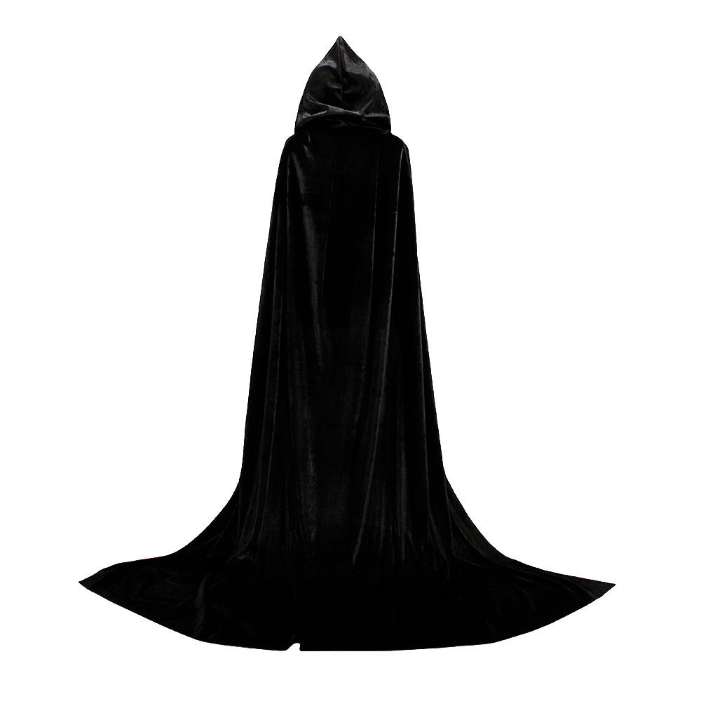 黒色のベルベット製ケープ 110cm