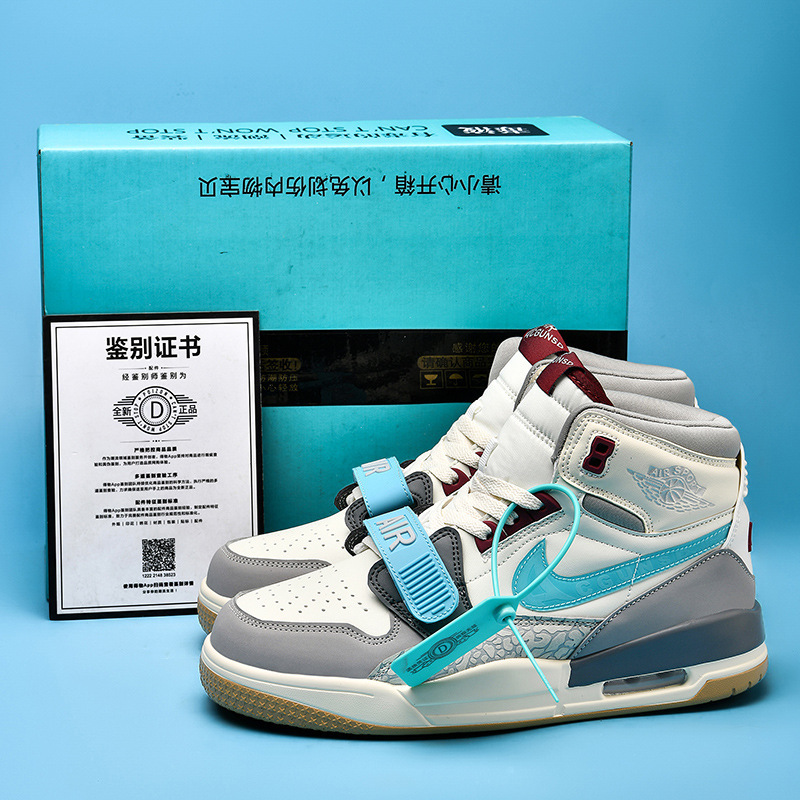 AJ312高帮白灰藍