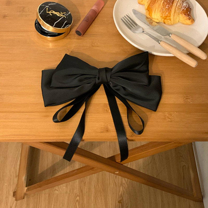 サテン黒リボン中号蝶ネクタイ18cm