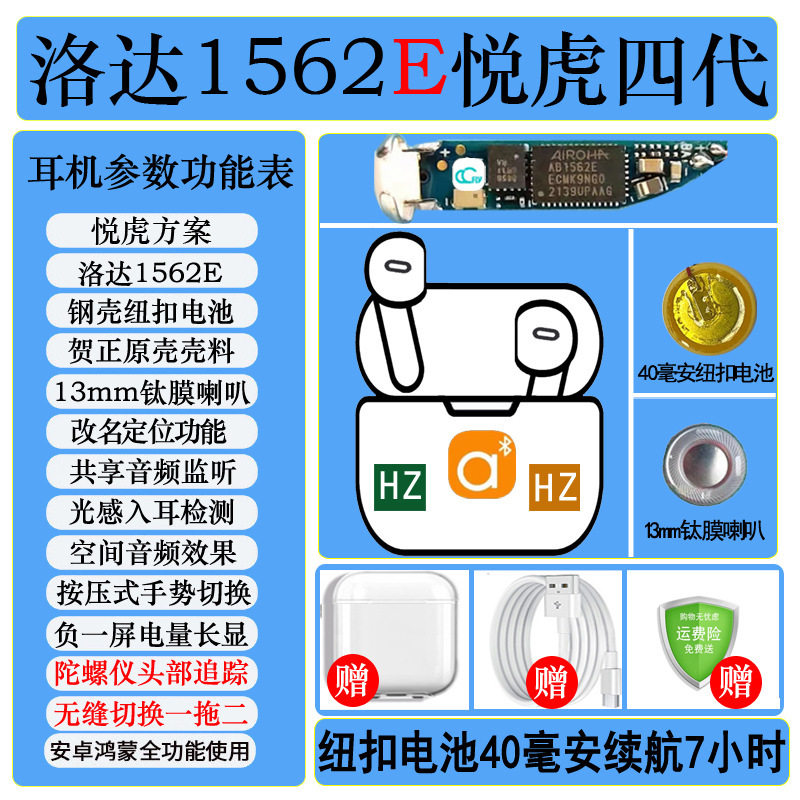 第 4 世代 (Pods3) Yuehu Luoda 1562E ピーク エディション (セミインイヤー + プレス コントロール + スペース オーディオ + 高解像度の音質 + 長いバッテリー寿命)