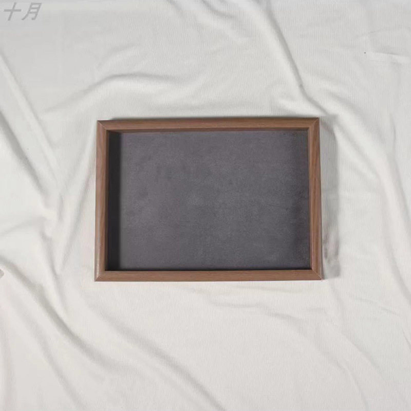 深い胡桃の紋様の中号の空盤の20*24の濃い灰色