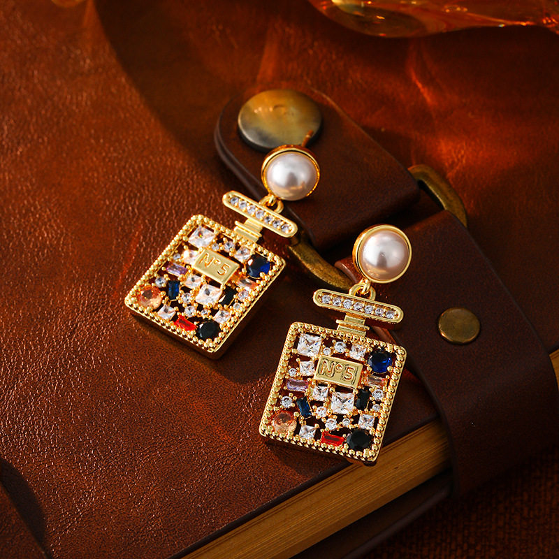 カラージルコン No.5 香水瓶イヤリング