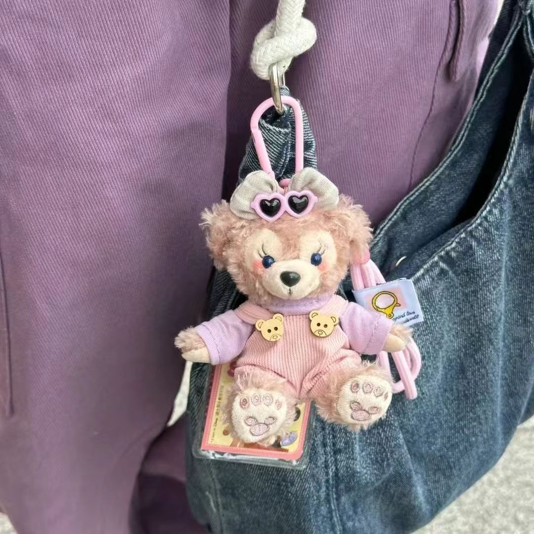 ピンクとパープルのクマのオーバーオール ローズ [同じスタイルのロープ バックル丨アクセサリーは自分で着用できます]