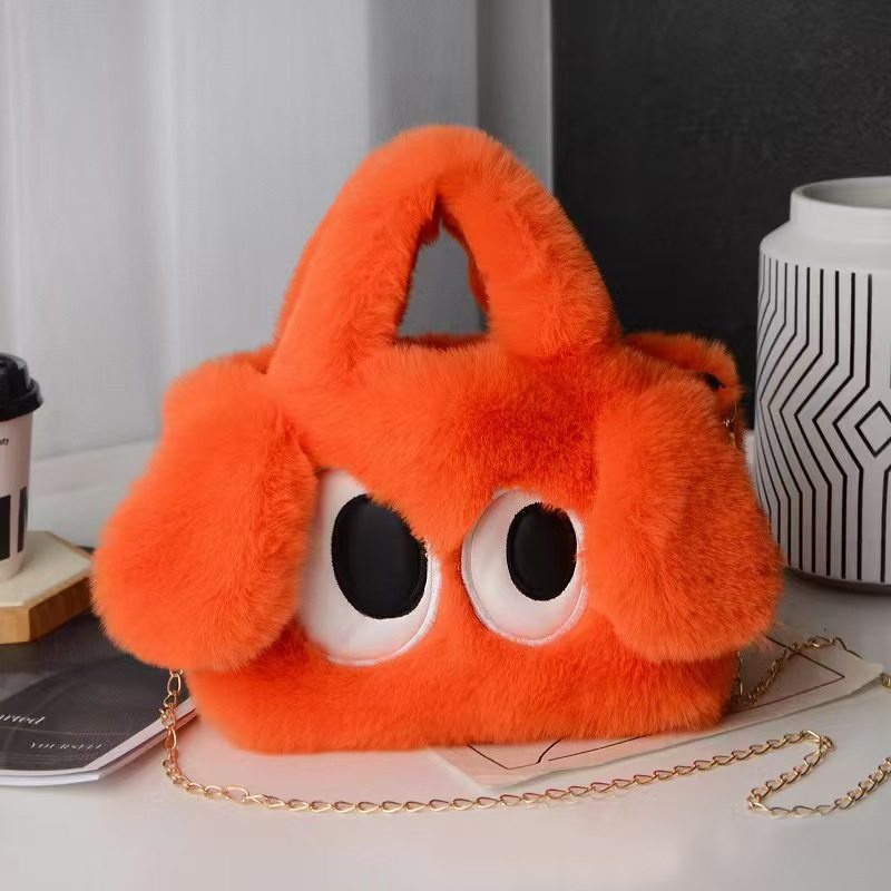 ビッグアイバッグ オレンジ 26×25cm（ショルダーチェーンなし）