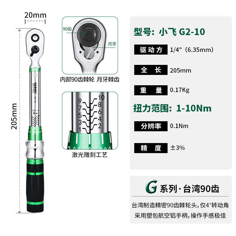 1/4inch 精密 90 歯 1-10Nm