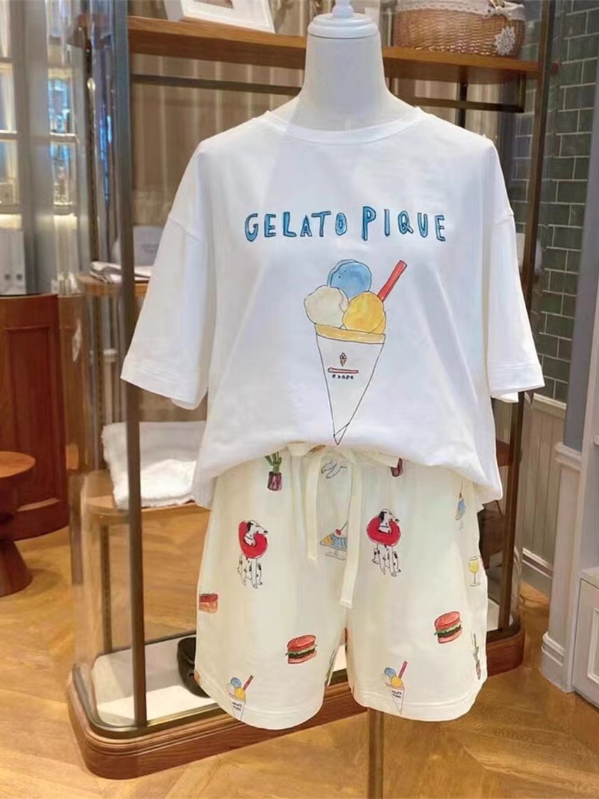 Gp半袖 + パンツハンバーグ系アイスイエロー