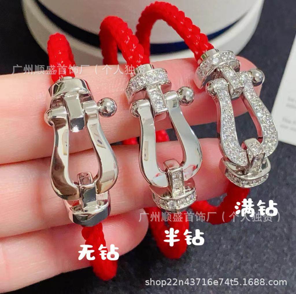 Lサイズ - レッドロープ - プラチナ - ダイヤモンドがいっぱい