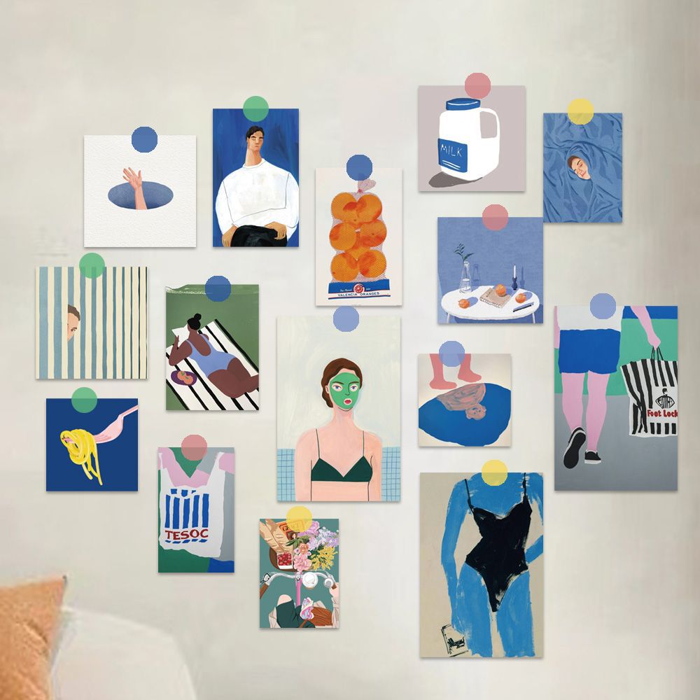 QH072 小さな新鮮な文学イラスト-15枚