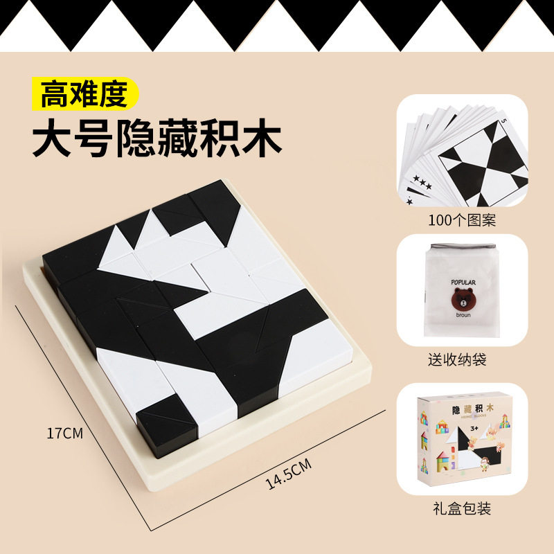 中国語カラーケース【大サイズ30枚積み木】収納袋100問