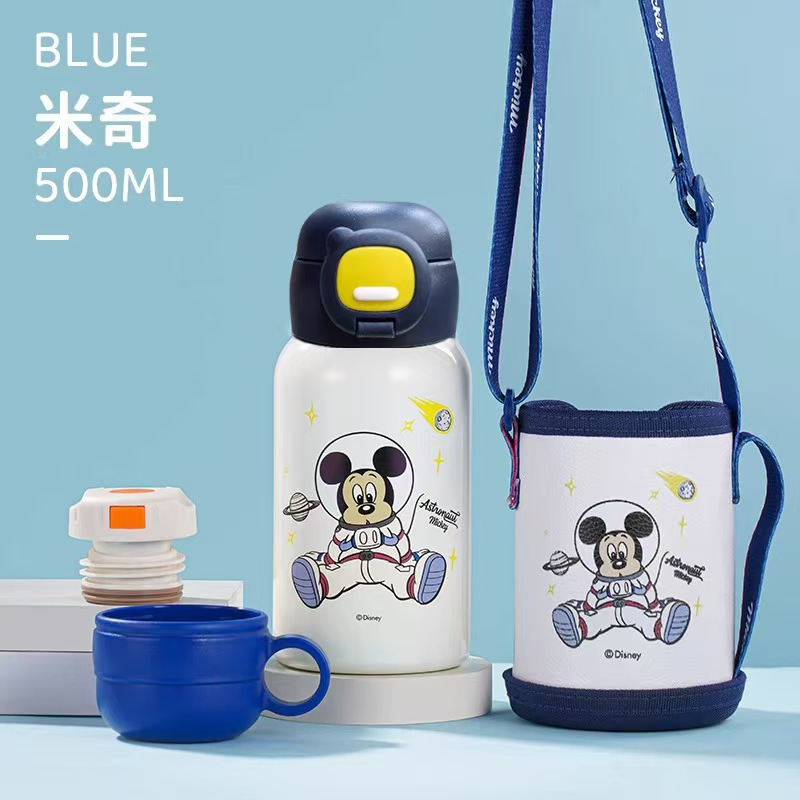 500ML ミッキー [316+ 二重蓋カップカバー] 15018A-新品