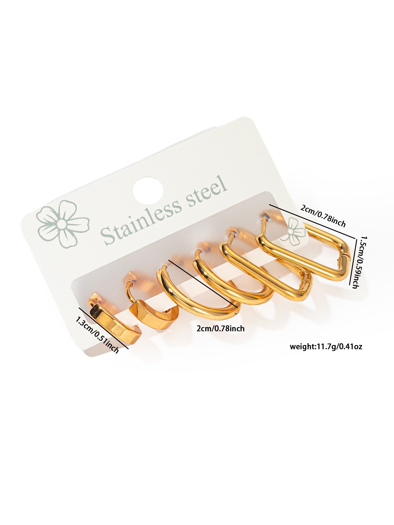 四角形チタンスチールピアス