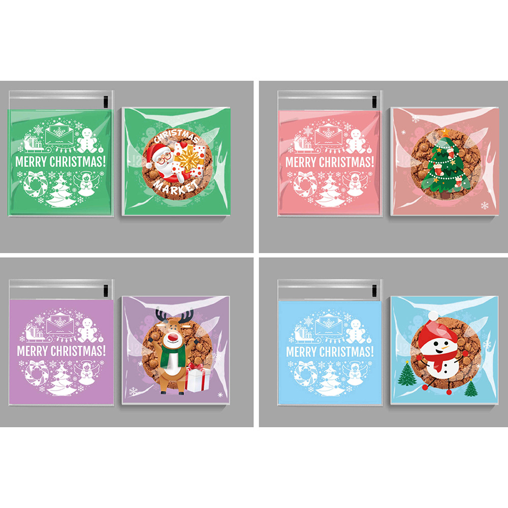 2024 クリスマス粘着バッグ 01 (100 個)