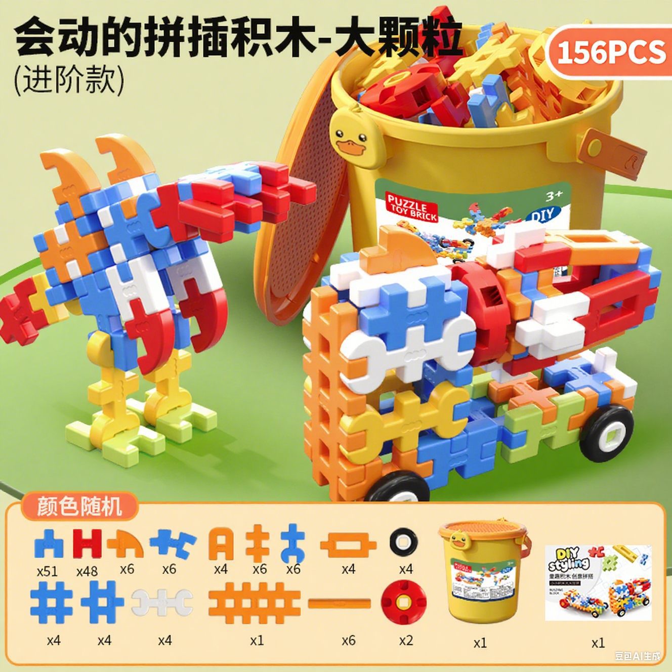 156PCS【収納バケツ包装】