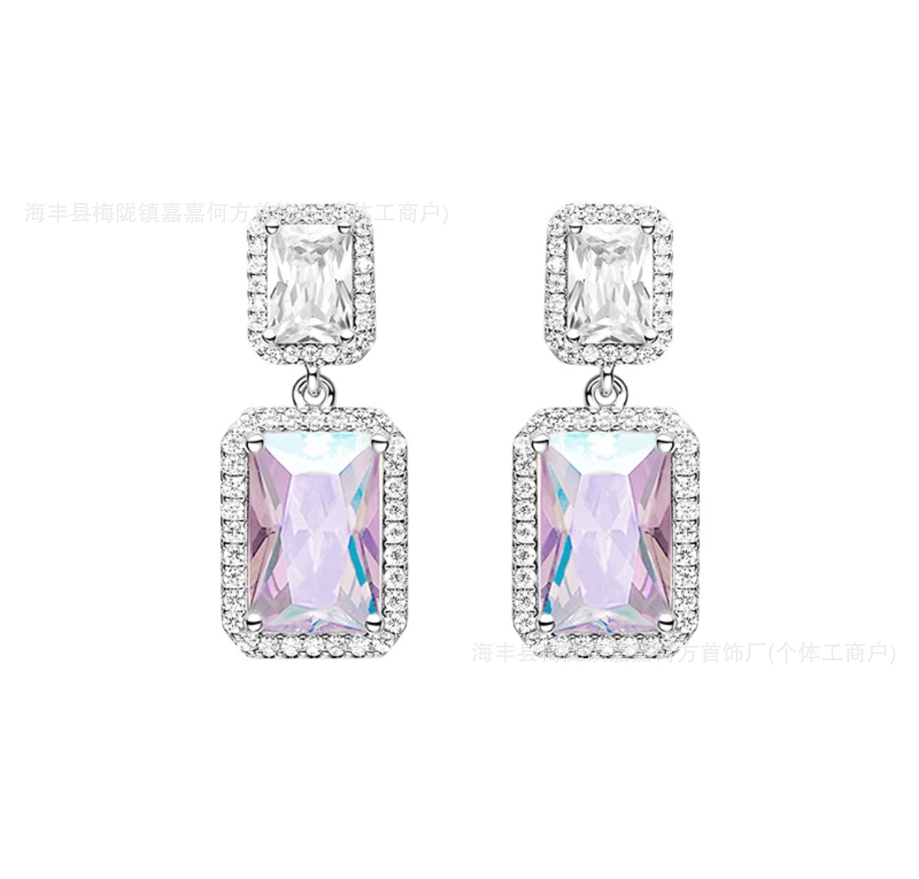 オーロラの四角いイヤリング