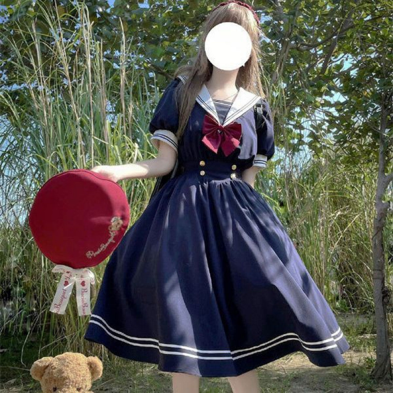 ネイビーブルー + リボン [ストアをフォローして小さなギフトを手に入れましょう]