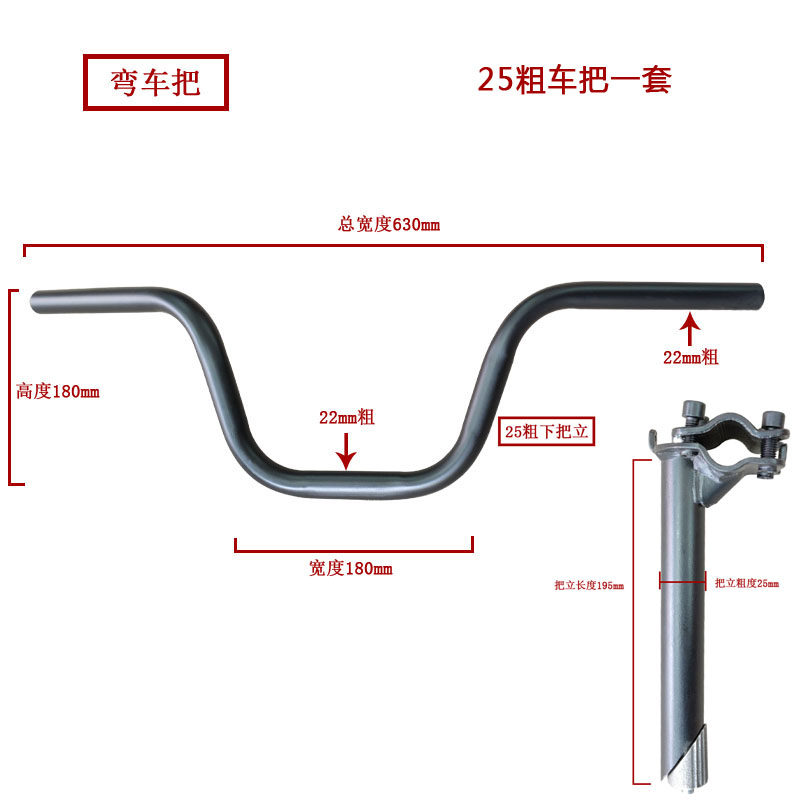 トゥーラハンドルバー一式(ステム太さ25)