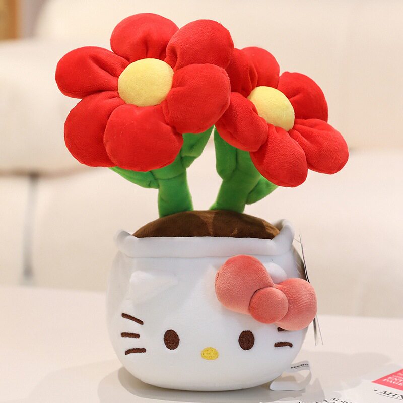 ハローキティの鉢植え レッド