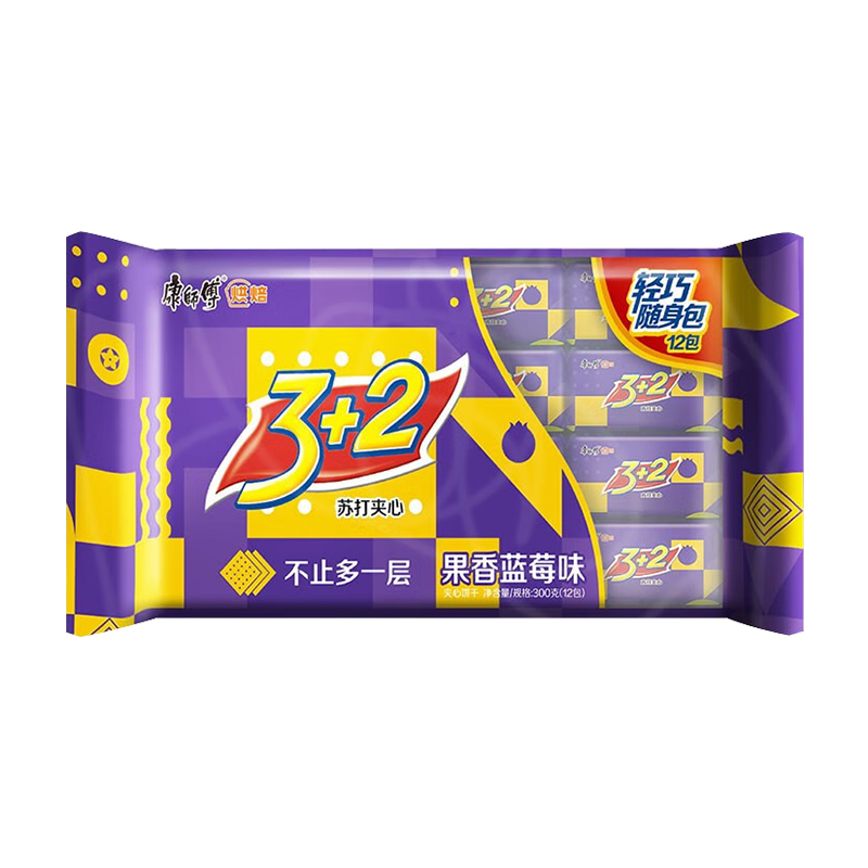 3+2ビスケット フルーティーブルーベリーサンド 300g(12パック)