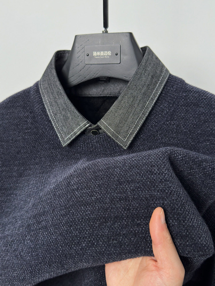 ダークグレー(デニム衿無地クリーンバージョン)