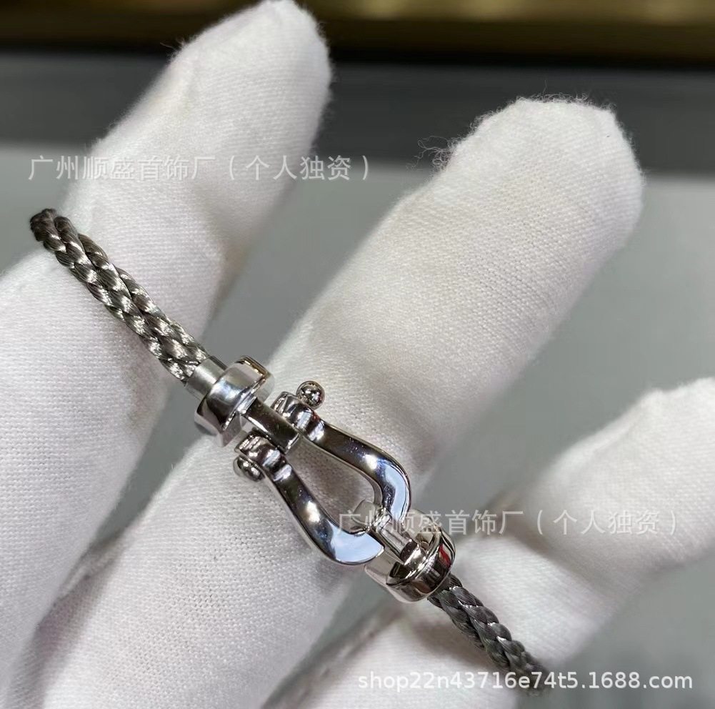 Sサイズ - スチールロープ - プラチナ - ダイヤモンドなし