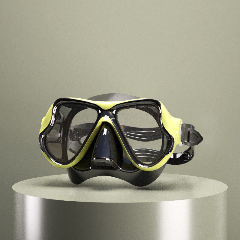 500 液体黒と黄色のダイビング ゴーグル
