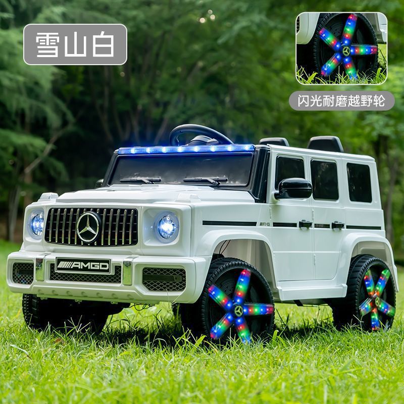 フラッシュホワイト (フル機能発光ホイール四輪駆動 + レザーシート) ブランド Chaowei バッテリー - [アップグレードされた 2 人乗り + 拡張ボディ + アンビエントライト + トランク]