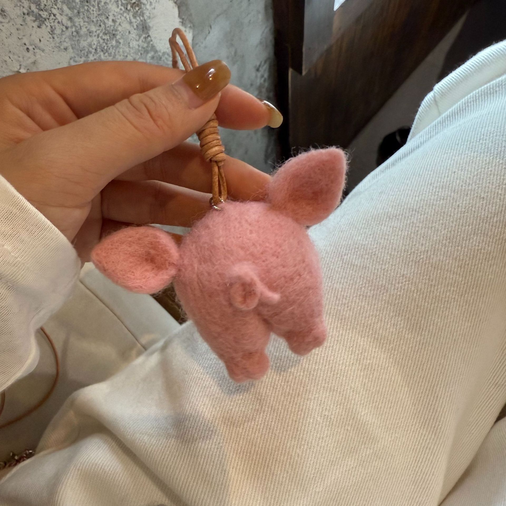豚PP牛革ロープネックレス
