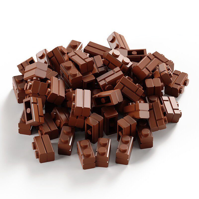 1x2 壁タイル ブラウン 50 粒子 [袋]