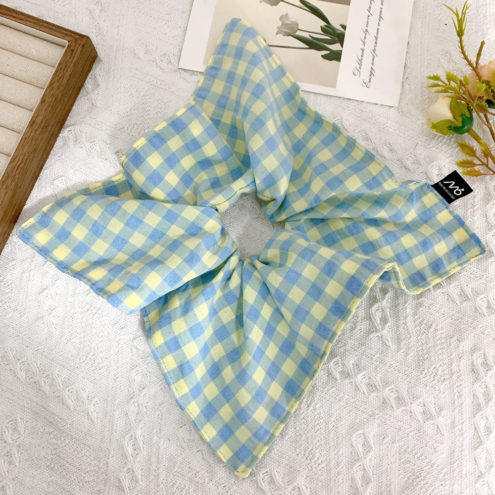 黄色と青のチェック柄