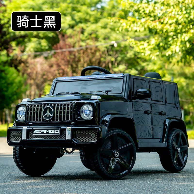 ラージ ブラック 1 ～ 8 歳 (デュアル ドライブ、フル機能) デュアル ラージ リチウム バッテリー - [アップグレードされた 2 人乗り + 拡張ボディ + アンビエント ライト + トランク]