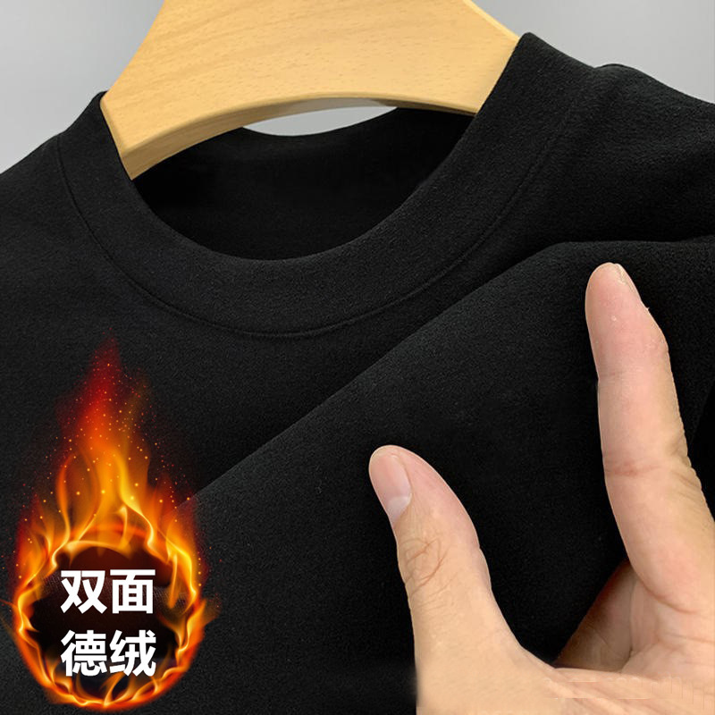 ラウンドネックジャーマンベルベット【無地】ブラック