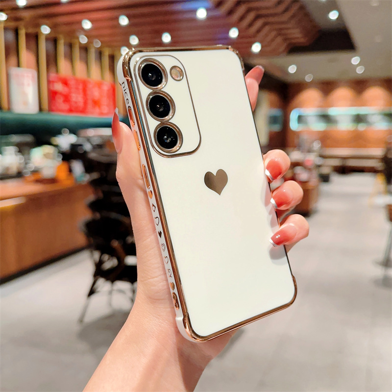 象牙の白い側の愛の心-転倒防止の6d電気めっきの柔らかい殻