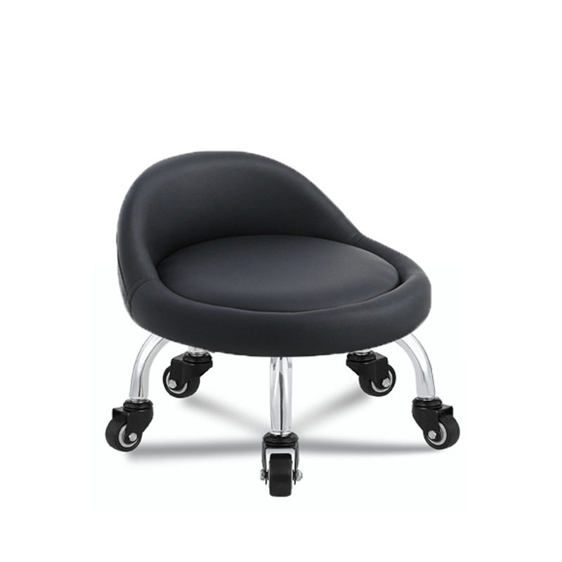 黒の小背もたれベアリングホイール[ロースツール]