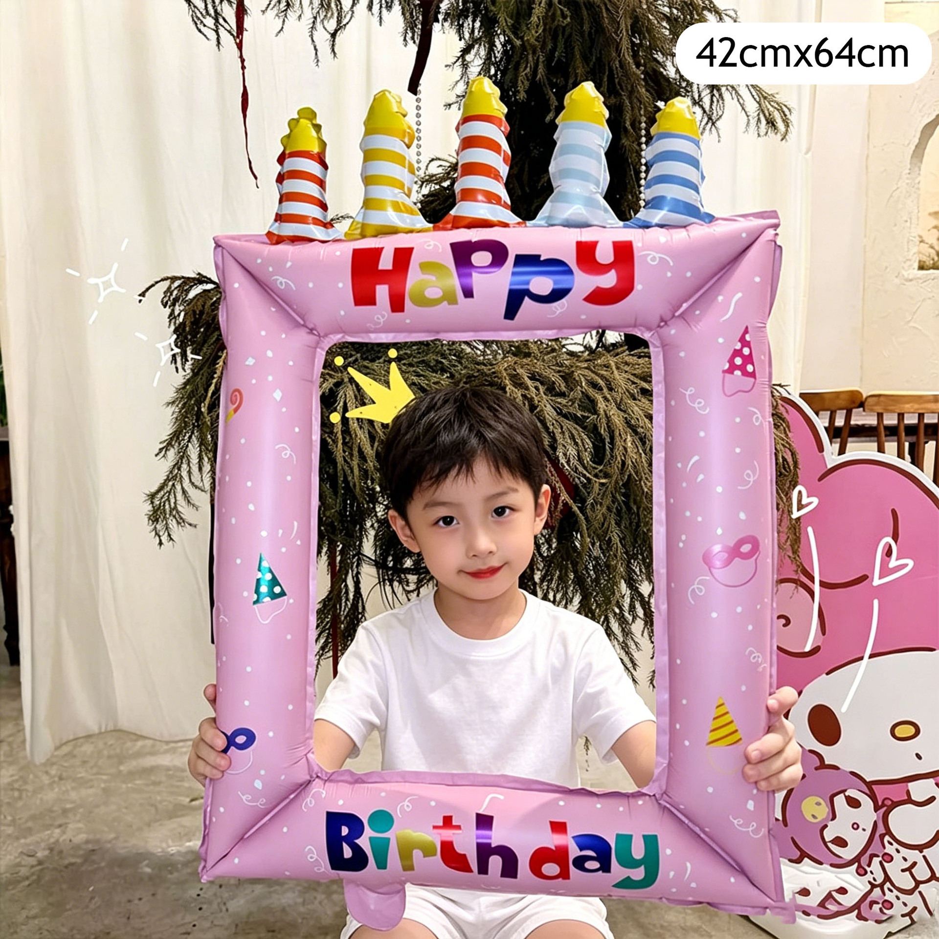 粉色蜡烛生日相框
