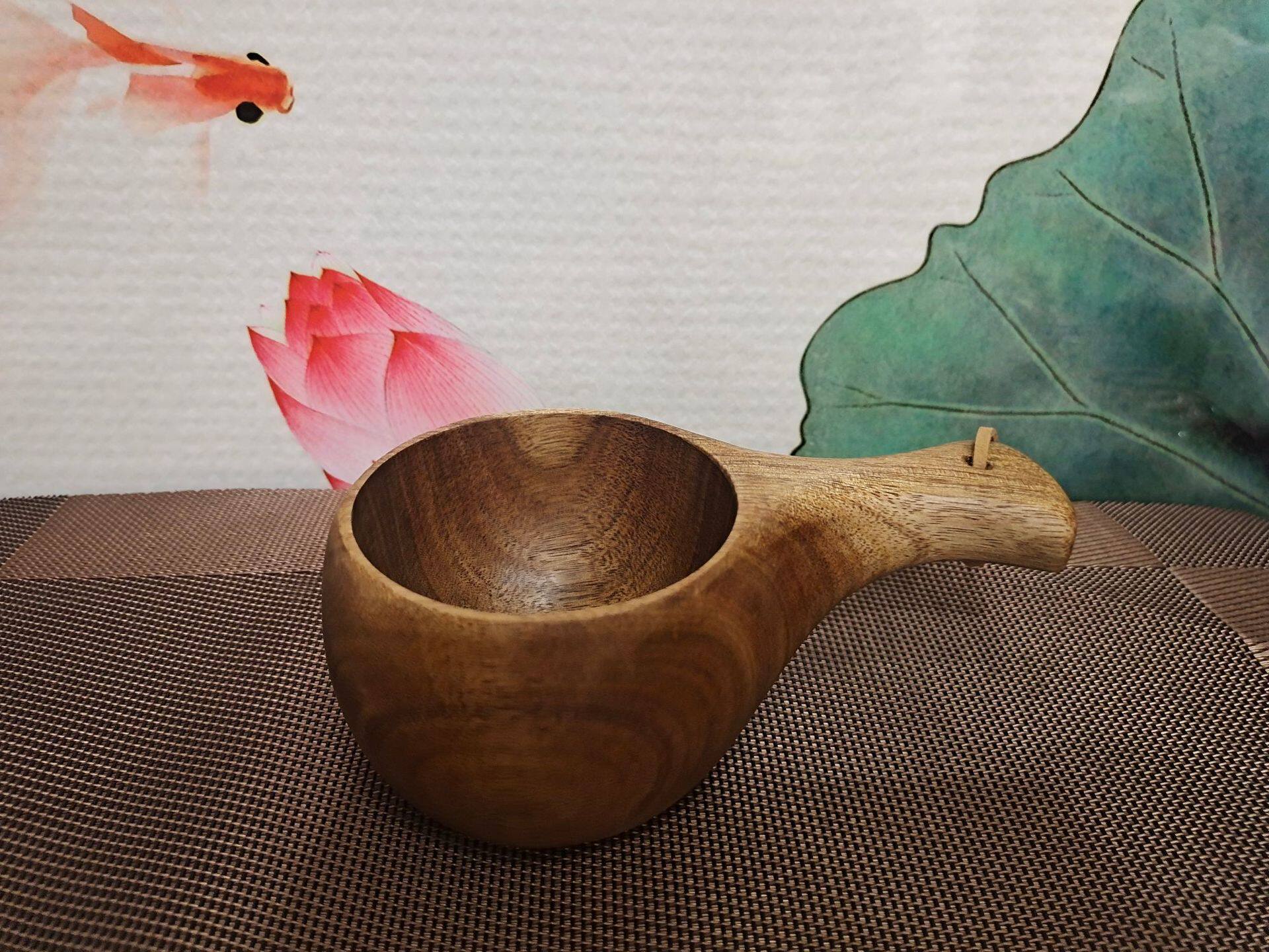 相思木太柄ハンドルカップ16*7.6*5.8cm