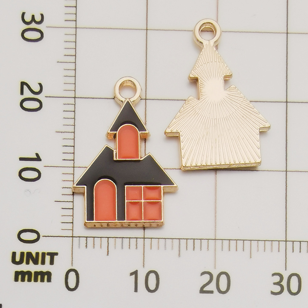 1 黒とオレンジの滴るオイル ハロウィン キャッスル-1g-15*21mm-14002