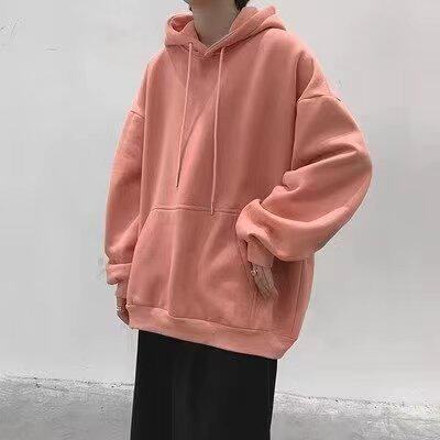 ピンクのフード付きスウェット