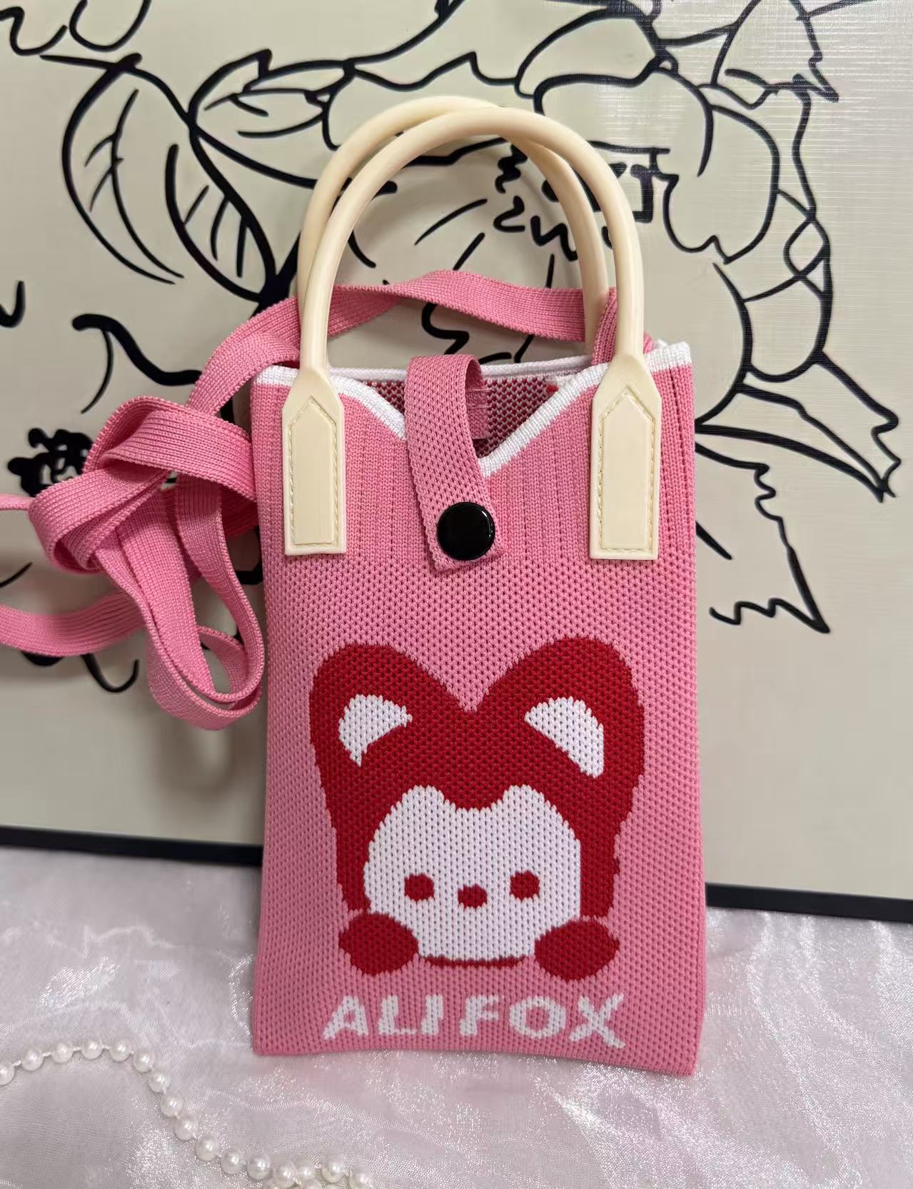 【シリコン+ショルダーストラップ】ピンクフォックス